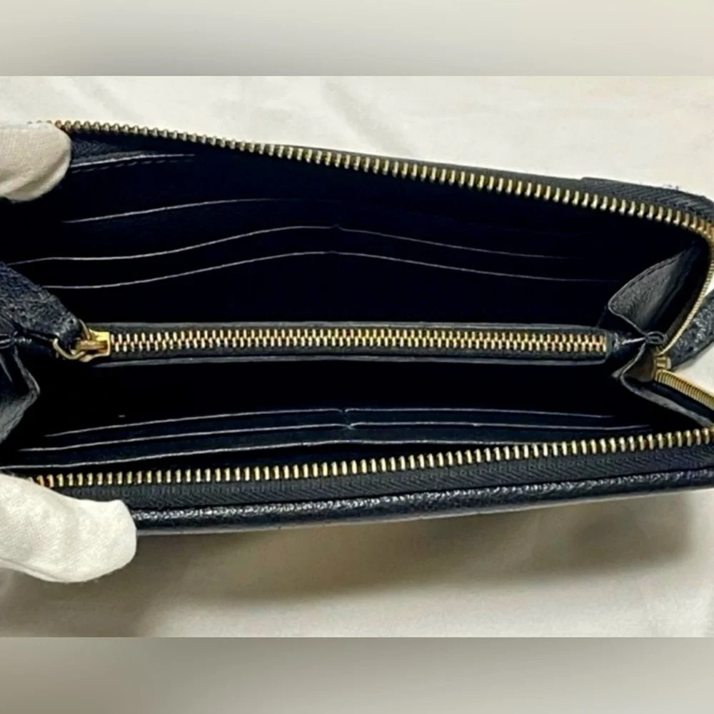 Chloe Black Leather Wallet with Gold-Tone Lock